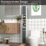 Kompaktiška vonios spintelė 20x20x180 cm (Pilka ir balta)