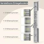 Kompaktiška vonios spintelė 20x20x180 cm (Pilka ir balta)