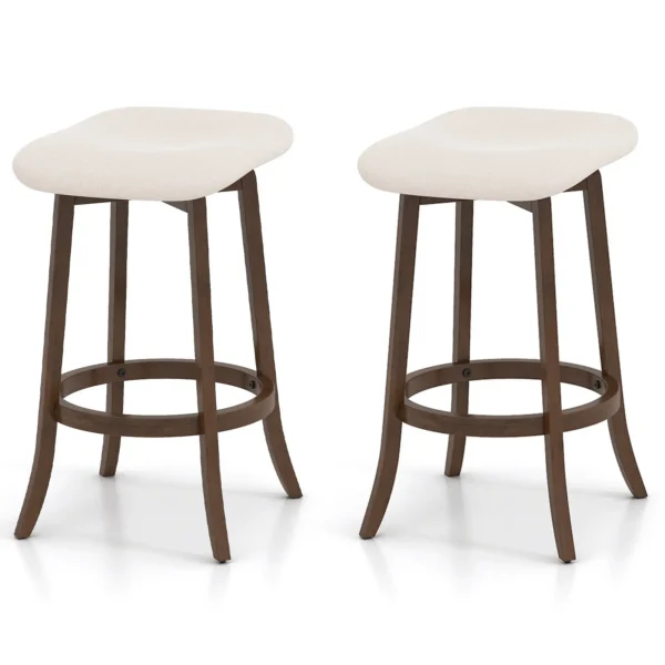 Sukamos baro kėdės su paminkštinta sėdyne 2 vnt (Ruda)