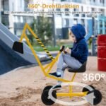 Vaikiškas ekskavatorius su pasukama sėdyne ir metaline konstrukcija (Geltona)