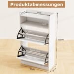 Kompaktiška batų spintelė su dviem atlenkiamomis durelėmis (Balta)