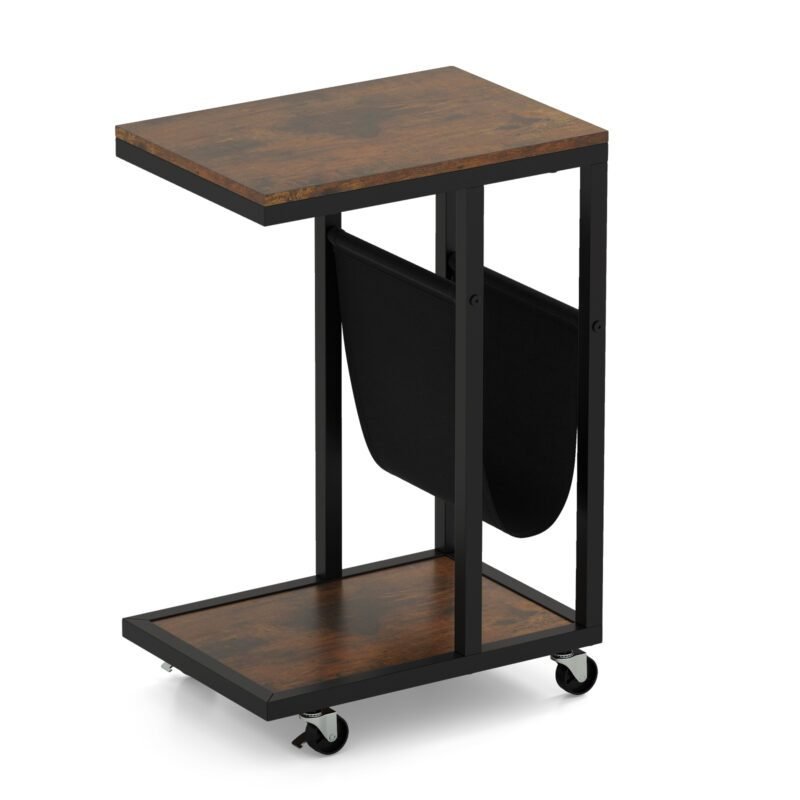 C formos staliukas su ratukais ir papildoma saugykla (Ruda)