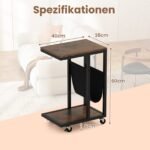 C formos staliukas su ratukais ir papildoma saugykla (Ruda)