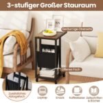 C formos staliukas su ratukais ir papildoma saugykla (Ruda)