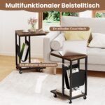 C formos staliukas su ratukais ir papildoma saugykla (Ruda)