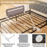 Saugos lovos apsaugas suaugusiems 100 cm sulankstomas (Pilka)