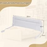 Saugos lovos barjeras vaikams 120 cm sulankstomas (Balta)