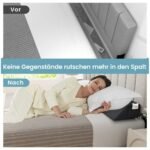 Trapecijos formos lovos užpildas su šoninėmis kišenėlėmis (Pilka)