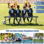 Sulenkiama plastikinė suoliuko ir stalo kombinacija 180 cm 600 kg (Pilka)