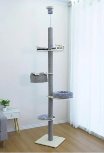Reguliuojamo aukščio penkių pakopų kačių draskyklė (Pilka)