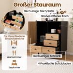 Moderni 4 stalčių komoda (Juoda)