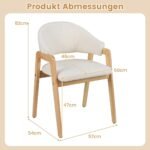 Modernus virtuvės kėdžių komplektas su paminkštinta sėdimąja dalimi ir ergonomiška atlošalo atrama (Balta)