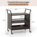 Lauko baro vežimėlis su ratukais ir rankenomis (Ruda)