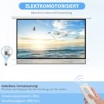 Elektrinis 84 colių projektoriaus ekranas
