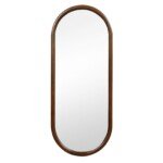 Ovalus sieninis veidrodis su mediniu rėmu 110 x 45 cm (Ruso medžio)