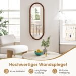 Ovalus sieninis veidrodis su mediniu rėmu 110 x 45 cm (Ruso medžio)