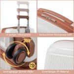 2 dalių kelioninių lagaminų rinkinys: rankinis bagažas ir kosmetinė (Balta)