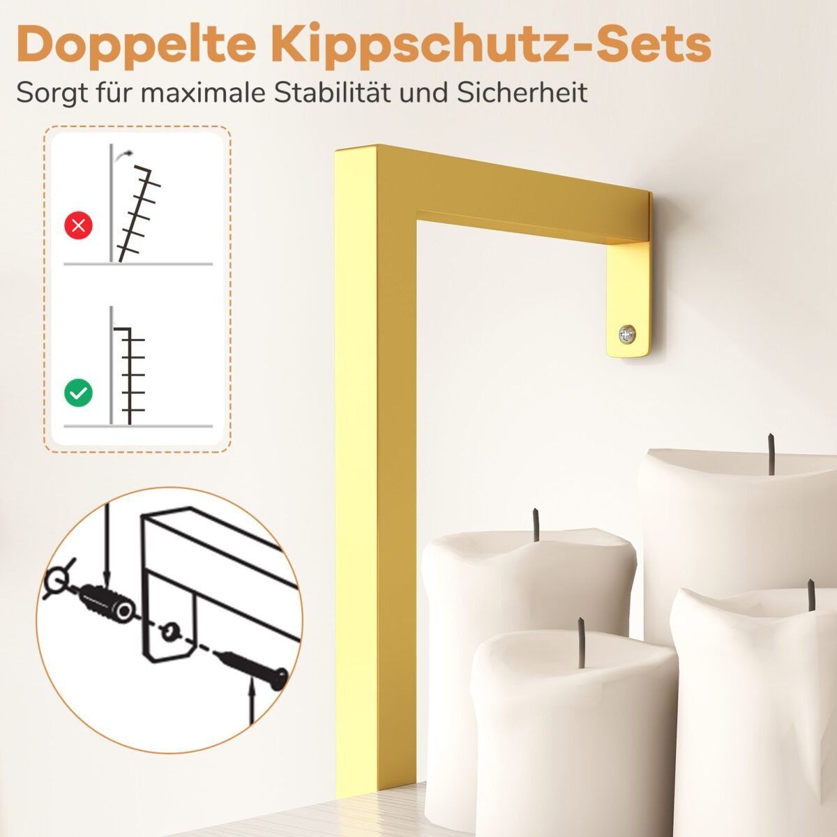 Laiptinio tipo lentynų stovas su metaliniu rėmu (Balta)