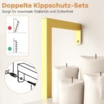 Laiptinio tipo lentynų stovas su metaliniu rėmu (Balta)