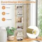 Laiptinio tipo lentynų stovas su metaliniu rėmu (Balta)