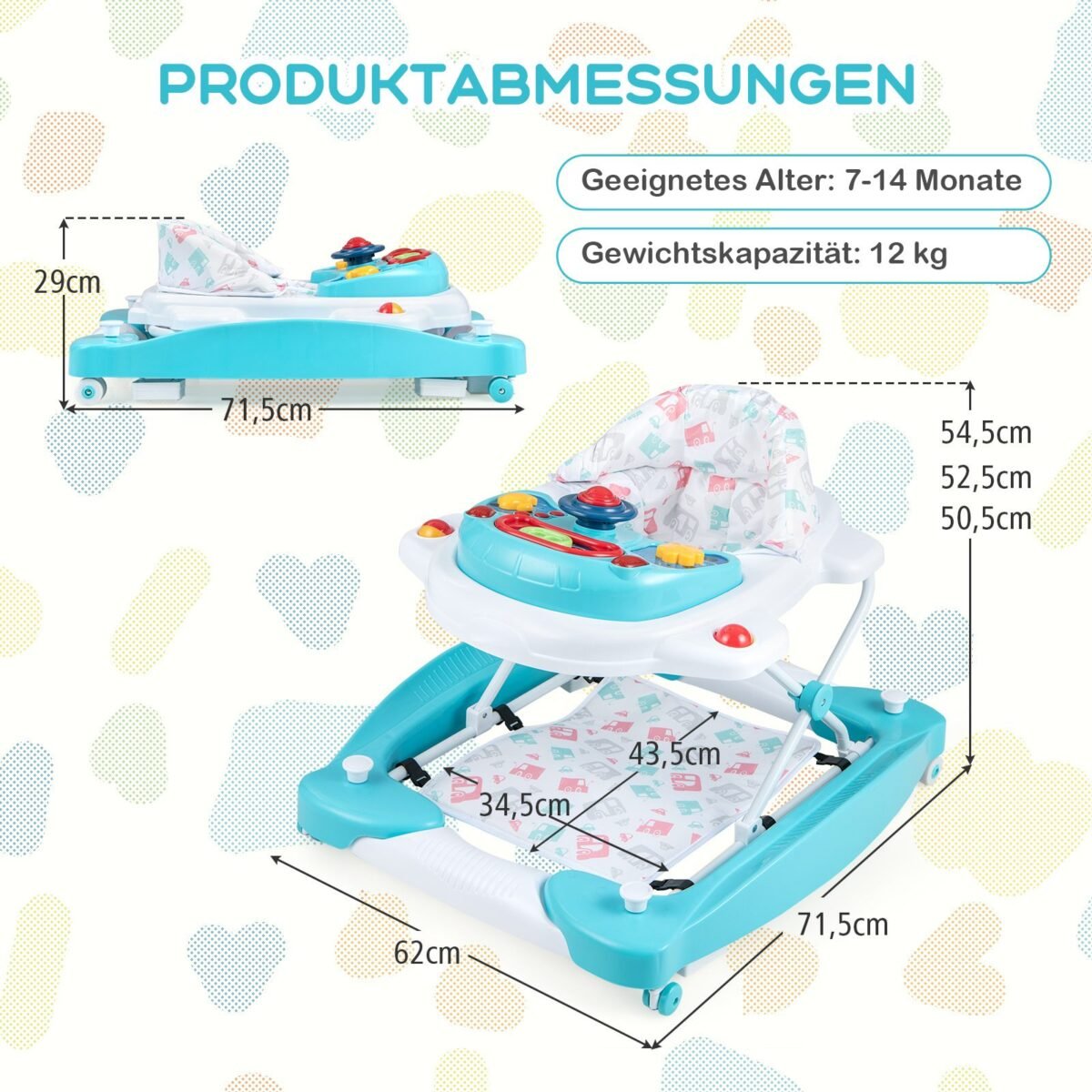 Daugiafunkcis vežimėlis-čiuožynė (Žalia)