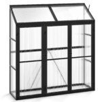 Tvirtas pramoninis šiltnamis su stoglangiu 180 x 52 x 190 cm (Juoda)