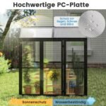 Tvirtas pramoninis šiltnamis su stoglangiu 180 x 52 x 190 cm (Juoda)