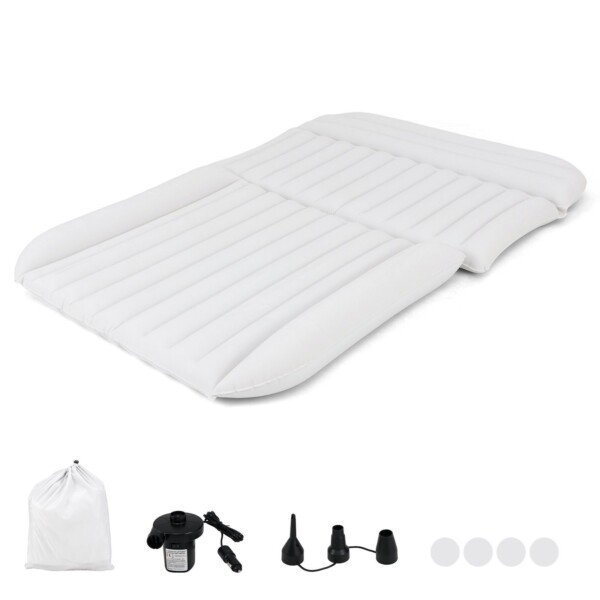 Automobilinė pripučiama čiužinys 190 x 130 cm su pompa (Smėlio)