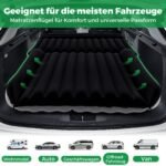 Pripučiamas automobilio čiužinys 190 x 130 cm dvipusis su pompa (Juoda)