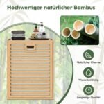 Daugiarūšė bambuko lentyna su skalbinių krepšiu (Natūrali)