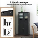 Vonios spintelė su keturiomis durelėmis ir dviem stalčiais (Juoda)