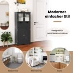 Vonios spintelė su keturiomis durelėmis ir dviem stalčiais (Juoda)