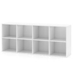 Aštuonių skyrių knygų lentyna (Balta)