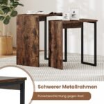 Staliukų komplektas (2 vnt.) su medžio imitacija ir tvirtu metaliniu rėmu (Ruda)