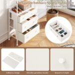 Drabužių kabykla su stalčiais ir trijų pozicijų pakabinimo strypu (Balta)