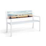 Metalinis sodo suoliukas 2-3 žmonėms 300 kg apkrovos (Balta)