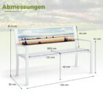 Metalinis sodo suoliukas 2-3 žmonėms 300 kg apkrovos (Balta)