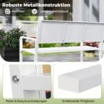 Metalinis sodo suoliukas 2-3 žmonėms 300 kg apkrovos (Balta)