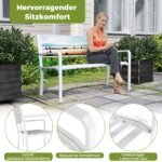 Metalinis sodo suoliukas 2-3 žmonėms 300 kg apkrovos (Balta)