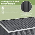 Metalinis sodo namelis su stumdomomis durimis ir dvipusiu stogu (Pilka)