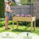 Pakeltas medinis gėlynas/daržo lysvė 120 x 60 x 82 cm (Natūrali)