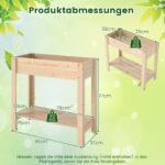 Pakeltas medinės daržo lysvės modulis su lentyna (Natūrali)