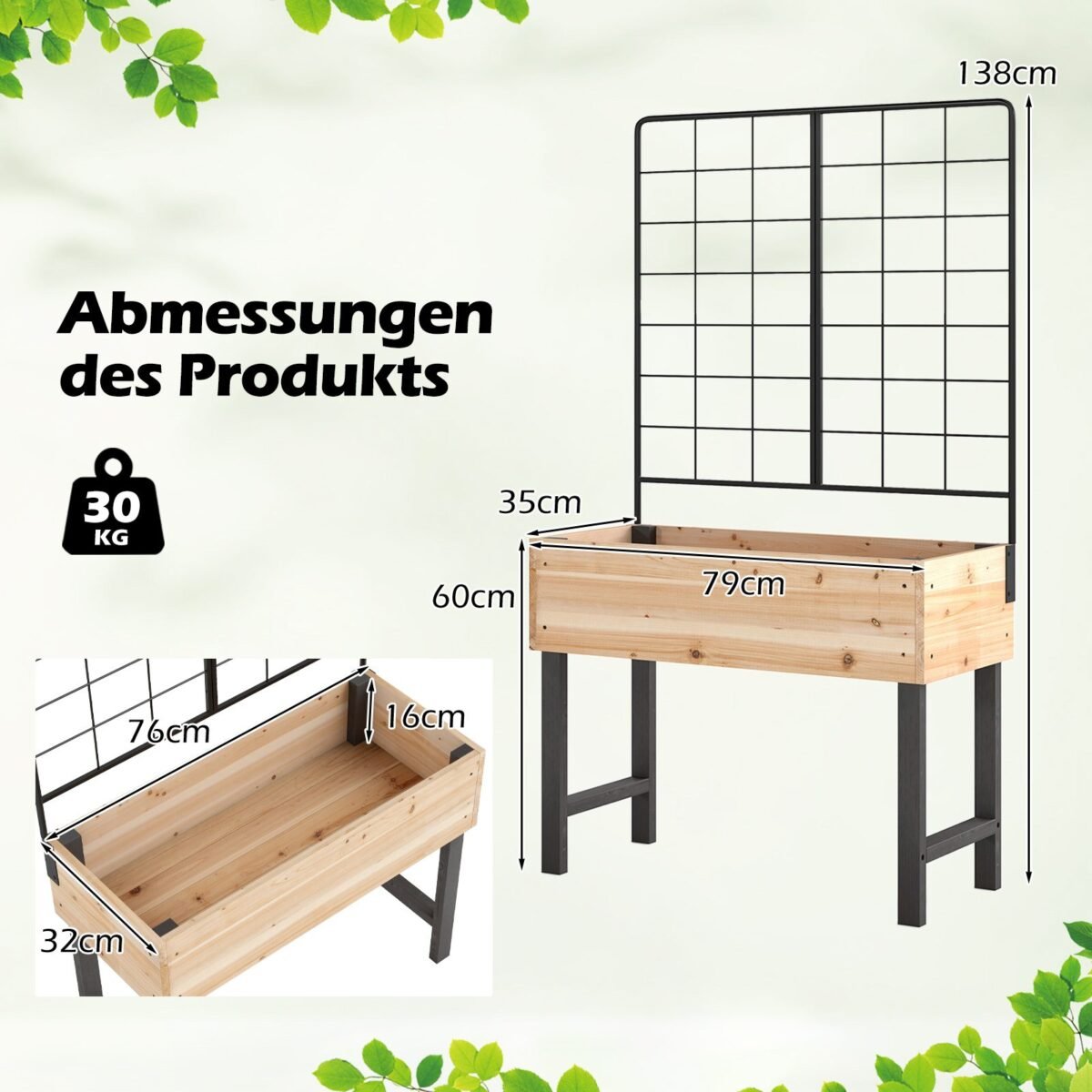 Pakeliamoji lysvė su grotelėmis ir lentyna (Juoda)