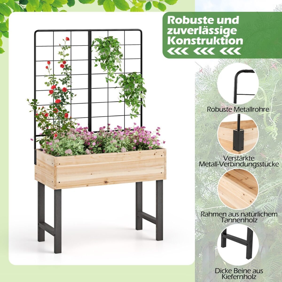 Pakeliamoji lysvė su grotelėmis ir lentyna (Juoda)