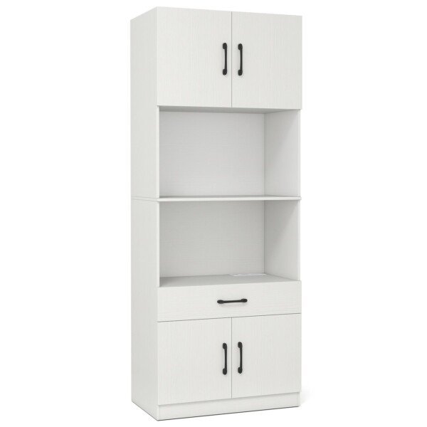 Virtuvės spintelė su integruota stotele ir USB-C jungtimis 168 cm (Balta)