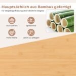 Virtuvės vežimėlis su stalčiais ir spintelėmis bambuko ir medžio masyvo (Natūrali)