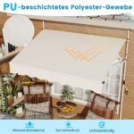 Reguliuojamo aukščio markizė be gręžimo 200 cm (Balta)