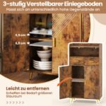 Daugiafunkcė virtuvės spintelė su dvigubomis durelėmis ir reguliuojama lentyna (Ruda)