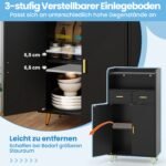 Daugiafunkcė virtuvės spintelė su dvigubomis durimis ir dviem stalčiais (Juoda)