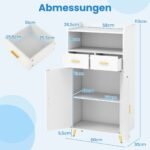 Daugiafunkcinė virtuvės spintelė su dviem durelėm ir stalčiais (Balta)